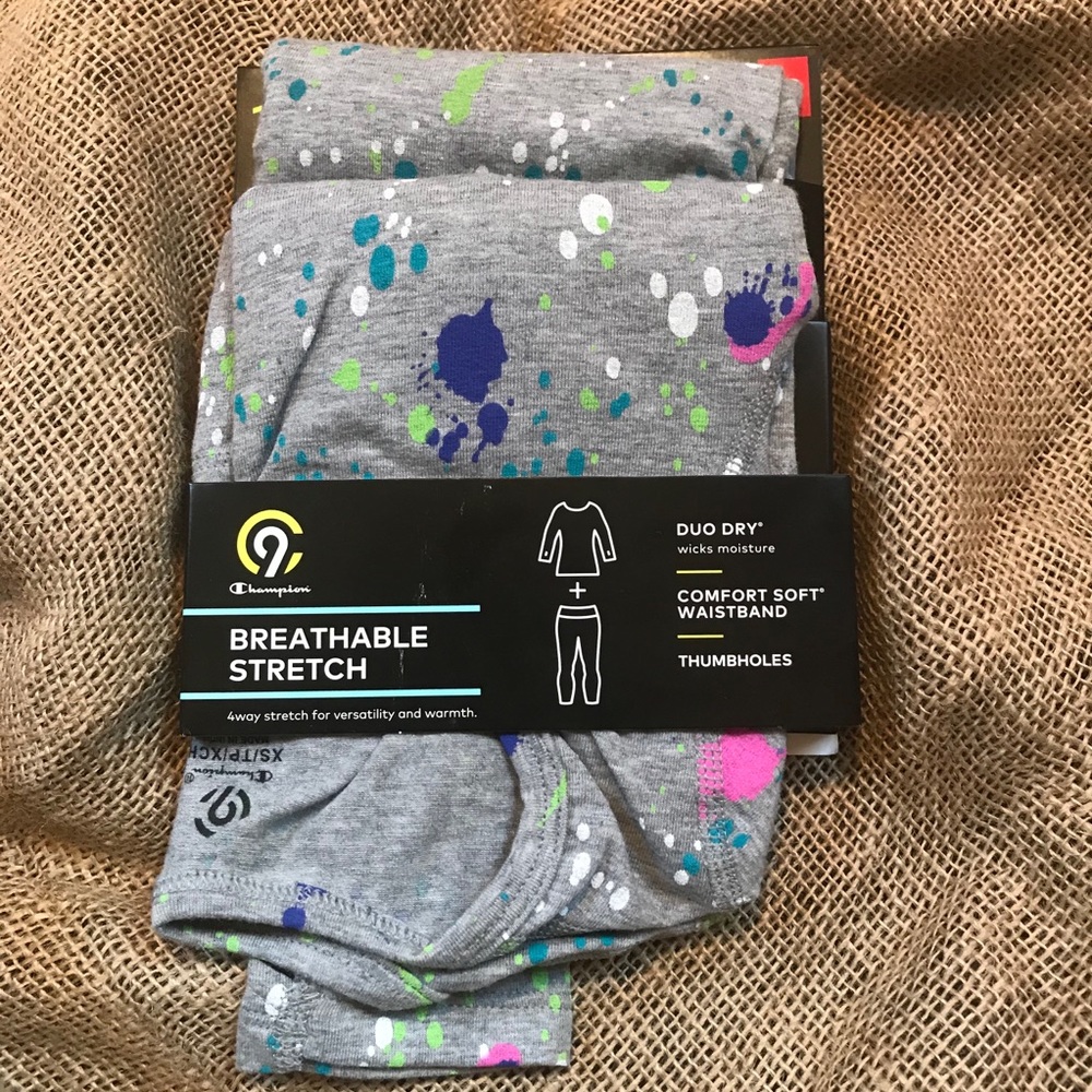 NWT girl thermal underwear champion base layer set